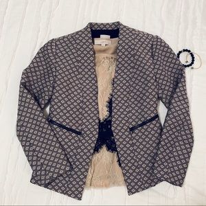 XXS Halogen Blush & Black Printed Blazer